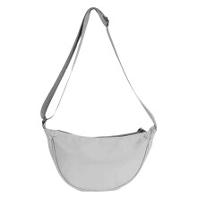Bolso bandolera impermeable de nailon en forma de media luna, tejido de nailon suave con bolsillos de parche y correa ajustable, bandolera duradera y