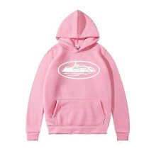 (S, Aw93 Pink White Label) Fashion  Corteiz Devil Island Printed Hooded High Street Men's Trendy Hoodie
