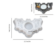 (Bat Candle Holder Mold) Halloween Suitable for Pumpkin & Bat Mold-Reusable Flexible Silicone/Epoxy Resin Mold with Easy Release for DIY Candle