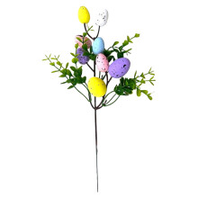 Kunstige påskeblomster og farverige ægbær til forårsvasearrangementer, dekoration til hjemmet/festen