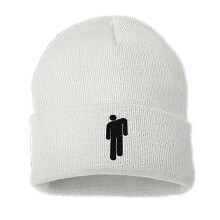 (White) Fashion Unisex Autumn Winter Billie Eilish Embroider Knit Hat Hip Hop Beanie Cap