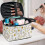 Handle Space-Efficient Makeup Beauty Bag Storage Pockets Makeup Brush Bag Chrysanthemum 4
