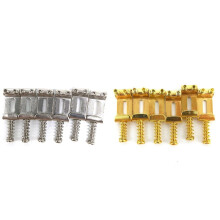 12 Roller Bridge Pull String Code Electric Guitar Saddle for STRATOCASTER Telecaster - 6Pcs Silver & 6Pcs Gold