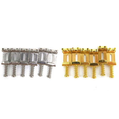12 Roller Bridge Pull String Code Electric Guitar Saddle for STRATOCASTER Telecaster - 6Pcs Silver & 6Pcs Gold