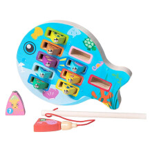 (15cm, Whales) Magnetic Wooden Fishing Game Learning Preschool for Kids Children Boys Girls Dinosaur
