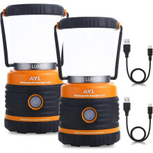 LED Camping Lantern Rechargeable, 1800LM, 4 Light Modes, 4400mAh Power Bank, IP44 Waterproof, Perfect Lantern Flashlight for Hurricanes, Emergencies,