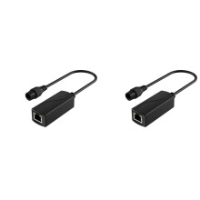 2X Waterproof Gigabit PoE 48V to 24V PoE Converter, RJ45 Port Output 24V/1A, IEEE802.3af/At for Passive 24V Devices