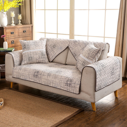 Κάλυμμα καναπέ πολλαπλών χρήσεων, VelvetSectionalCouchCover με αντιολισθητική λειτουργία, 2