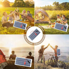 2X 5W 12V Polysilicon Solar Panel Outdoor Portable Waterproof Charging Panel with Clips Can Charge 9-12V Battery