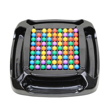 (80 Particles) Rainbow Ball Matching Toy Colorful Fun Puzzle Chess Board Game with 48pcs/ 80pcs Colored Beads for