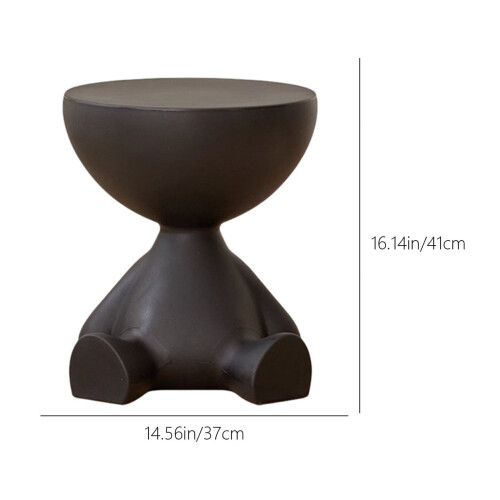 Small Round Side Table with Storage, Modern Compact Nightstand Compatible with Indoor Spaces 2