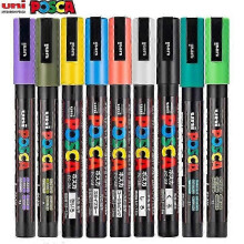 (PC-1M Orange) Uni Posca Full Marker PC-1M 3M 5M Multicolor Acrylic Permanente Rotulador Poster Graffiti Painting Pen