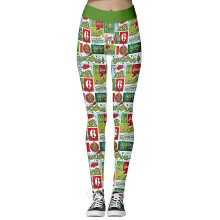 (S, C) Women Christmas Leggings The Grinch Snowflake Printed Pants