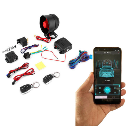 Car Alarm Security System with Bluetooth App and 2 Remotes 1