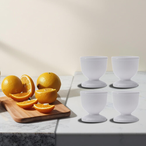 8 Pcs Egg Holder,Breakfast Boiled Egg Cup Holders,Household Kitchen Eggs Holding Cups Tabletop Refrigerator Egg Tray Container Storage Holders,White 2