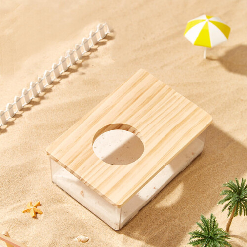 Pet Hamster Sand Bath Box – Clear Digging Container, Compatible with Gerbil & Rabbit Cages 2