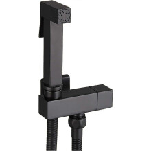 Toiletsproeierset, zwarte messing handdouche voor bidet, wanddouche voor bidet, complete toiletsproeierset voor badkamerreiniging, pers