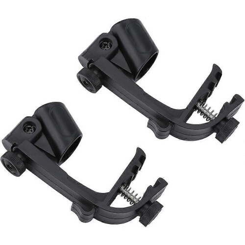 Drummicrofoonclips, 2 stuks verstelbare schokbestendige plastic drumringclip microfoonhouder (Bl