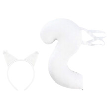 (White) Squirrel Ear Headband with Tail Animal Squirrel Costume Squirrel Ears & Tail Kit for Halloween Party Fancy Dress Cosplay White