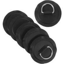 6 fibbie ad anello a D in acciaio inossidabile per tavole da kayak gonfiabili, colore nero