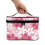 Durable Travel Makeup Organizer Case Polyester with Large Capacity Portable Makeup Brush Bag, Flowers Pattern 3