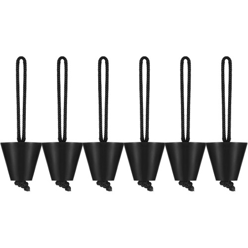 6pcs Waterproof Silicone Kayak Scupper Plug Set, Black Boat Drain Plug Kit