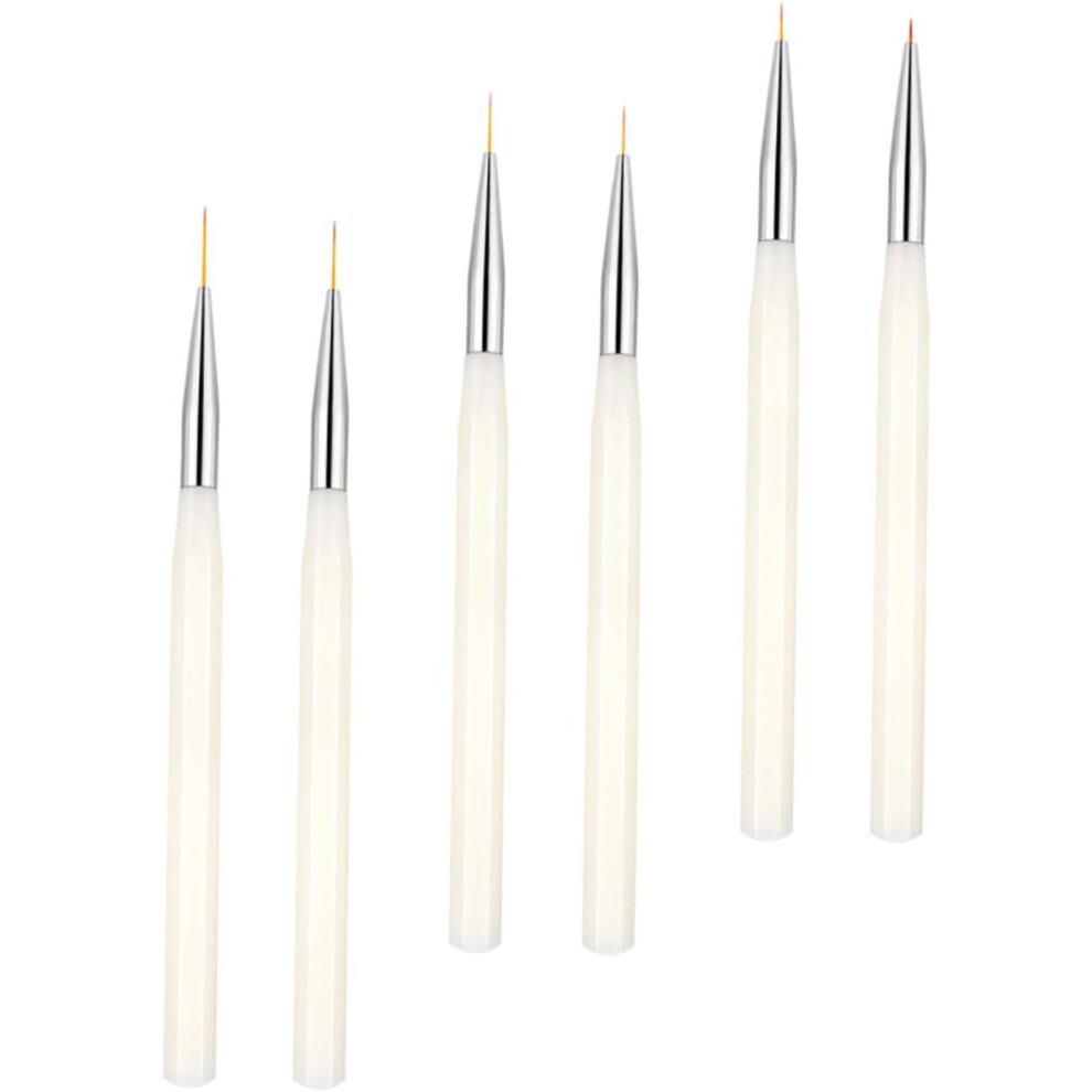 Hkhbjs 6Pcs Nail Art Drawing Brush Pens Painting Thin Nail Line Manicure Striping Brush