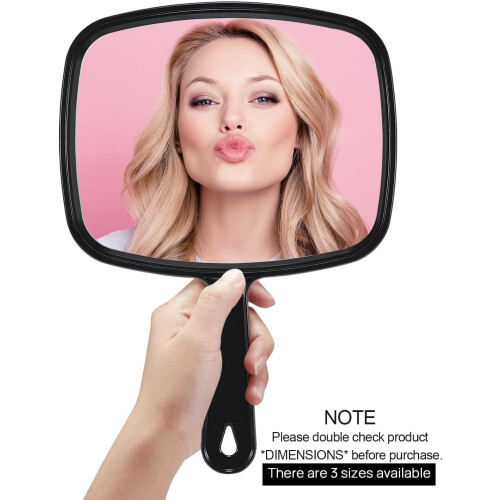 Hand Mirror Square Black 12.4 x 9 Inches 1
