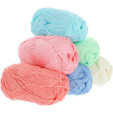 6pcs Cotton Yarn for Crocheting and DIY Knitting, Medium Weight Lace Thread with Modal and Bamboo Charcoal