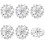 Flower Rhinestone Buttons Brass Shank 6 pcs 8