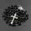 Collier croix en perles acryliques de 8 mm, imitation perle 4