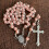 Collier croix en perles acryliques de 8 mm, imitation perle 5