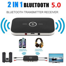 2-in-1 draadloze Bluetooth 5.0-ontvanger, stereo-audioadapter voor thuis, tv, pc, laptop en telefoon
