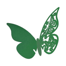 (dark green) 100pcs Butterfly Name Place Card Holder Desktop Decorative Ornament for Wedding Holiday New Year Party Background White
