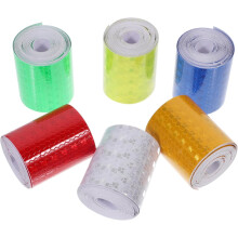 6pcs Reflective Tape Safety Warning Tape Pvc Adhesive High Visibility Enhanced Visibility