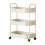 3-Layer Rolling Kitchen Storage Cart with Armrests, Space-Saving Organizer for Kitchen/Bathroom, 27x14x7in, White 6