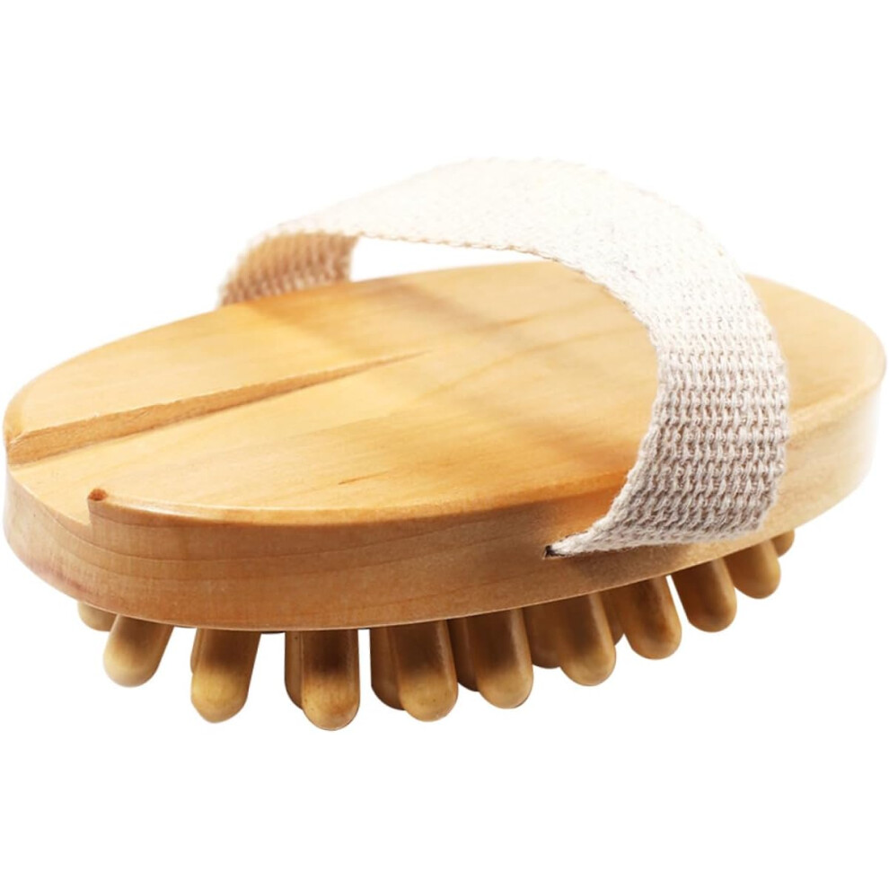 Hkhbjs Massage Bath Brush For Body Bathing Massage Compact No Handle Design Wood Material