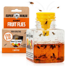 Super Ninja Fruit Fly Trap - 1 pack, Highly Effective Fruit Fly Killer for Home