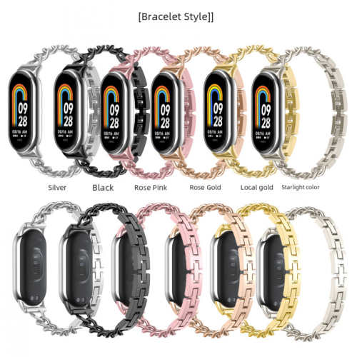 Adequado para pulseira de 8 polegadas, pulseira de aço inoxidável com fecho magnético e três contas. 1