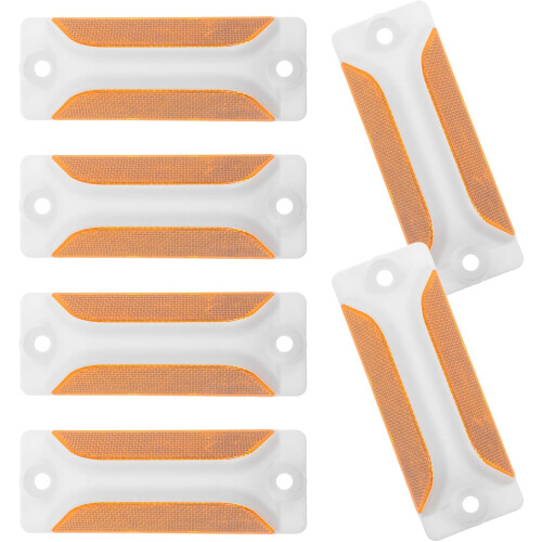 6pcs Double-sided Yellow Reflective Rectangular Lane Markers
