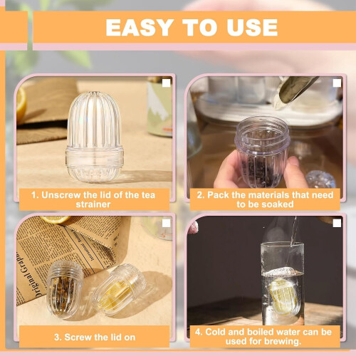Clear Tea Infuser Ball 2.5x1.7 in 4 Pack 1