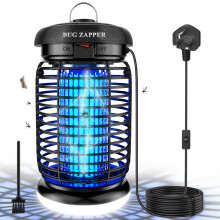 WUEAOA Bug Zapper Illuminated 3M cable, 4200V 15W UV Mosquito Killer Lamp, Water