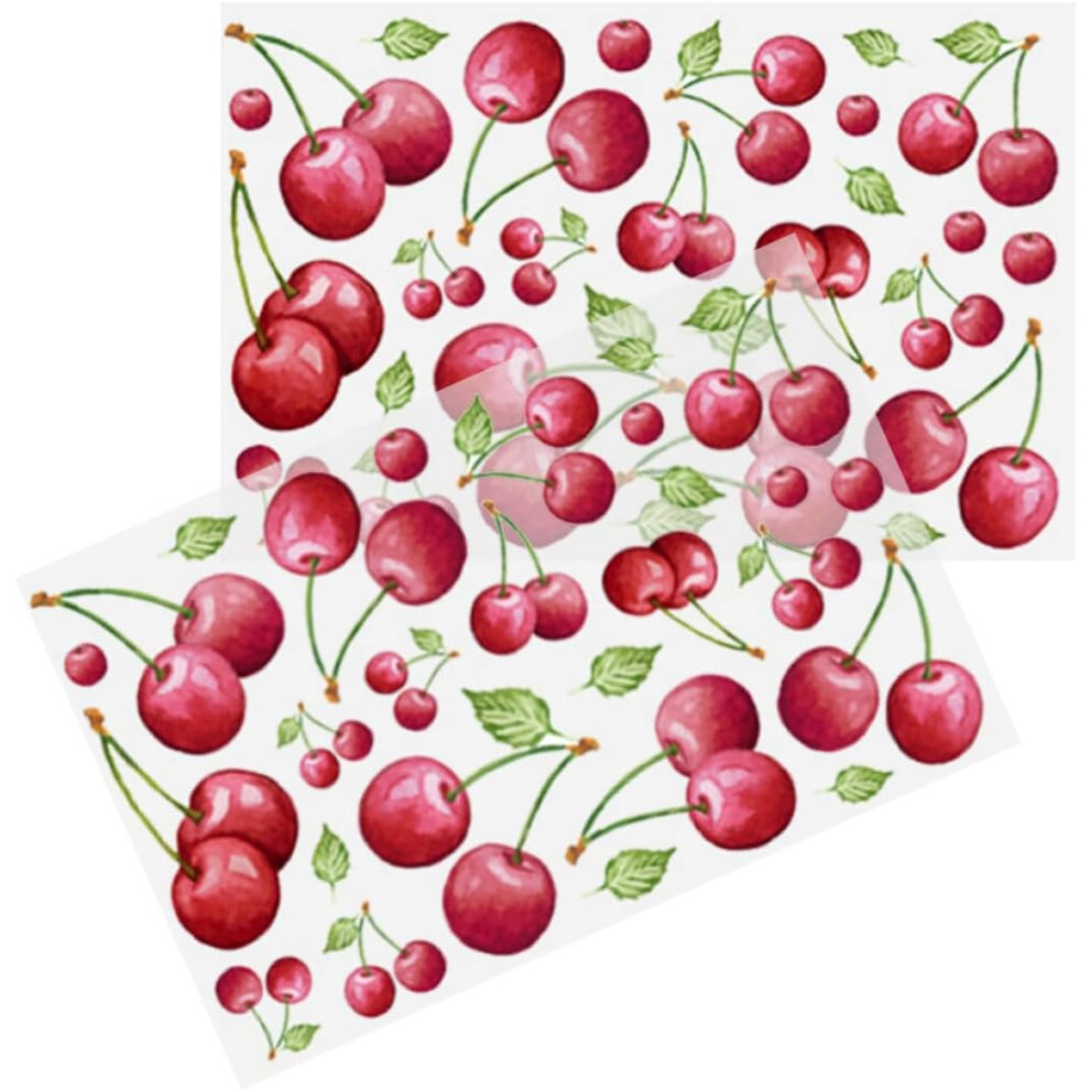 Hkhbjs Peel And Stick Cherry Wall Sticker Set Pvc Diy Wall Decal With Delicate Pattern