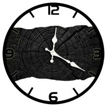 (A) Simple Wood Texture Office Wall Clock Quiet Mechanism Metal Frame Clock Suitable for Home Office Farmhouses Decors C