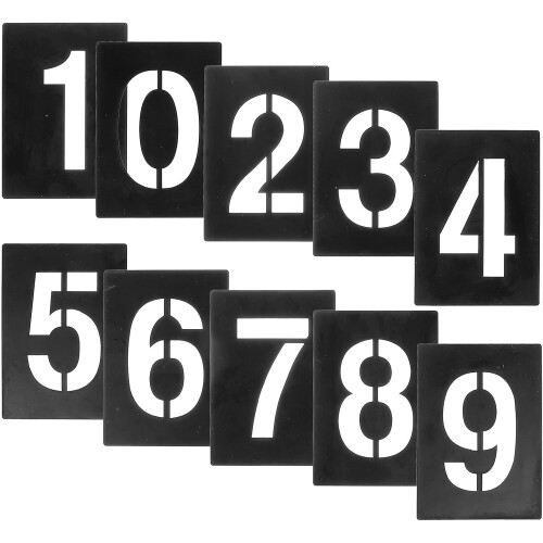 Number Stencil PVC Reusable Number Templates Suitable for Inks and Sprays Black