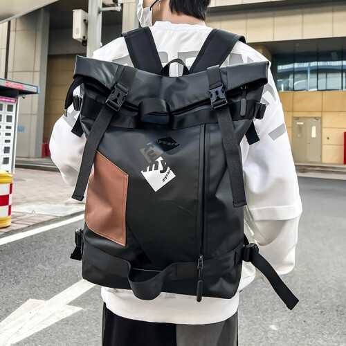 Σακίδιο πλάτης street fashion, roll-up, εξατομικευμένο, ανδρικό σακίδιο πλάτης, μεγάλης 1