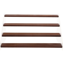 Regalständer aus Acryl und Holz, 4-stufig, stabil, praktisch, schlicht und elegant, Aufbewahrungsmöglichkeiten für Figuren