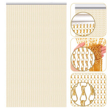 Gradleen Chain Fly Screens Golden 90 x 210cm Aluminium Metal Fly Screen Chain Curtain for Flying Insect Control