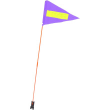 Bandiera di sicurezza per bicicletta con asta regolabile in fibra di vetro, bandiera riflettente viola per manubrio di bicicletta e rimorchio