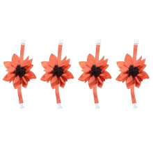 (Orange red) 4Pcs Curtain Tiebacks with Unique 3D Flower Designs Decorative Drapery Holders Straps Window Drape Holdback Buckles Yellow